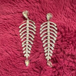 Swarovski Silver-Tone Crystal & Pearl Drop Earrings